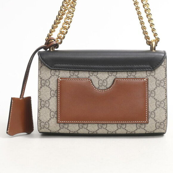 Gucci Interlock Chain Shoulder Bag Cowhide Calf Beige Brown Black - Picture 4 of 16